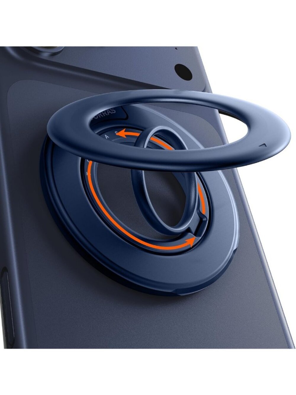 360 Magnetic Phone Grip Ring Holder Kickstand - Stylish Blue Accessory for Easy